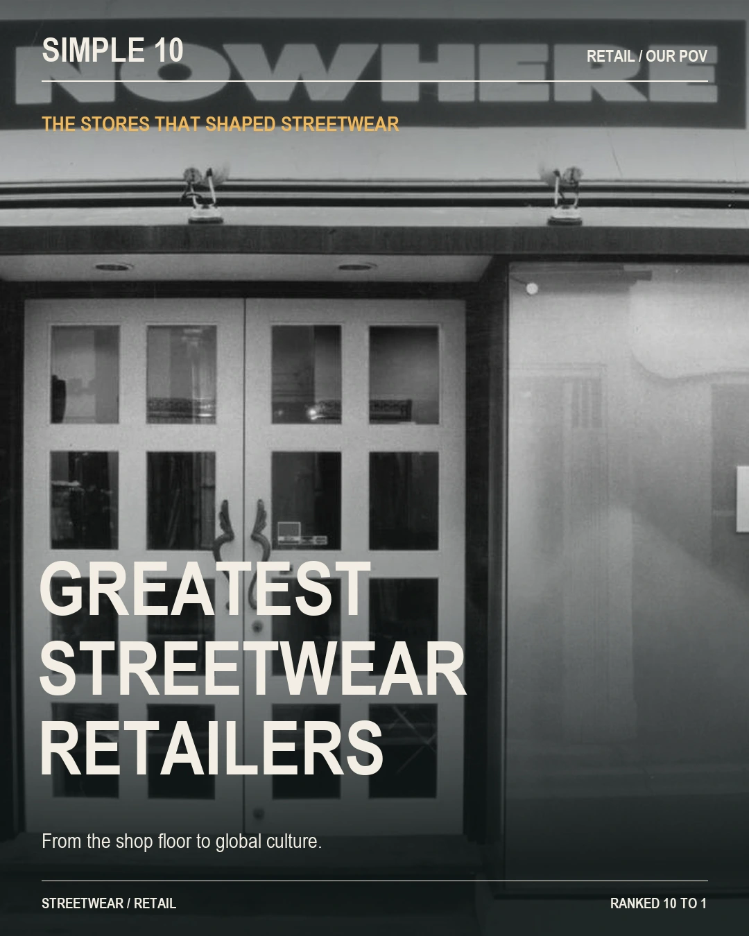 Greatest Streetwear Retailers — NOWHERE storefront cover
